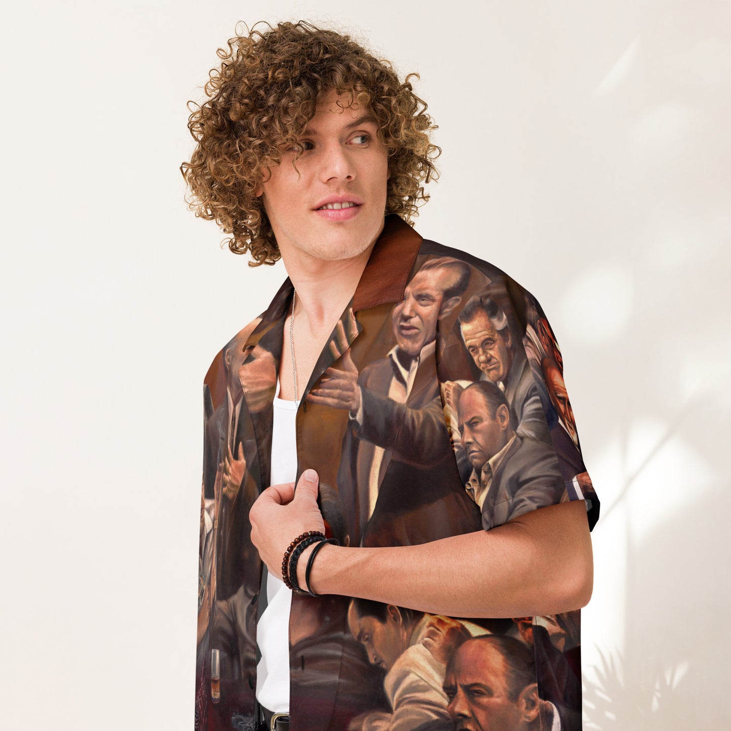 "COSA NOSTRA I" All-over Print Button Shirt