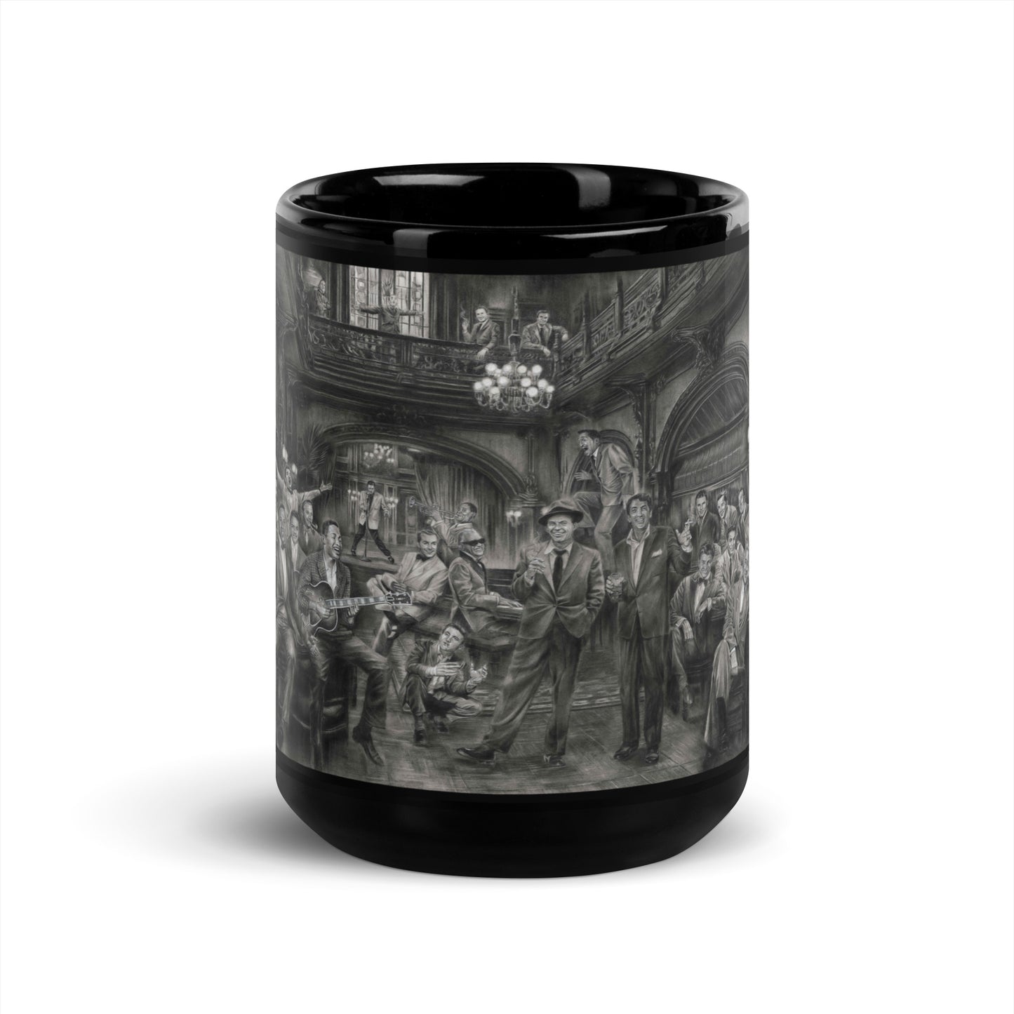 "CROONERS' LOUNGE" Black Glossy Mug