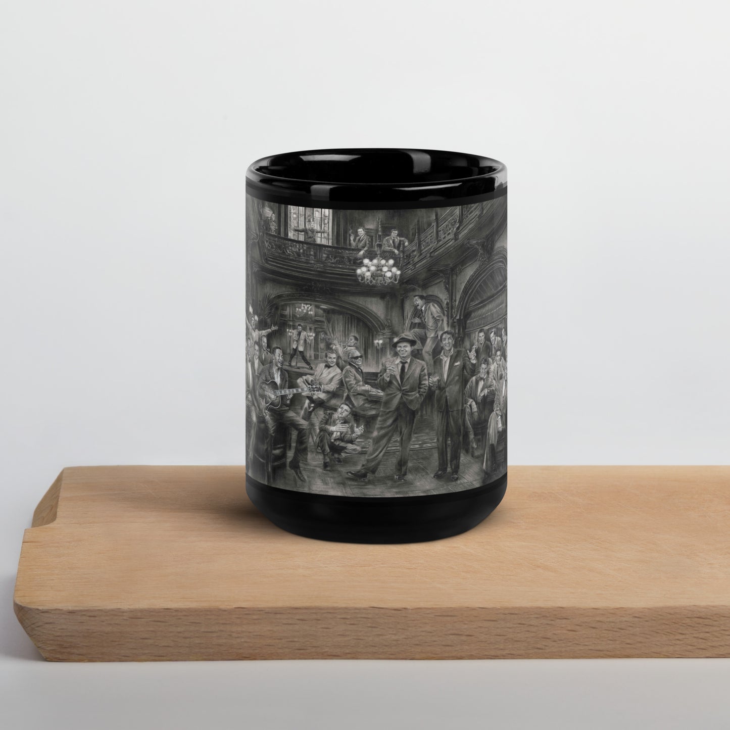 "CROONERS' LOUNGE" Black Glossy Mug